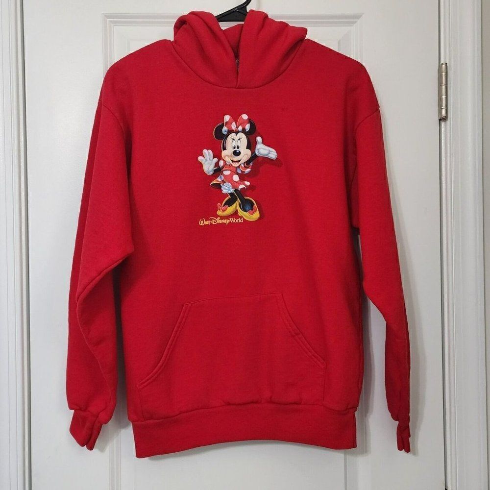 WALT DISNEY WORLD Youth - XL (18/20) Minnie Mouse Red Hoodie Sweatshirt